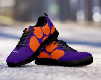 Clemson Tigers Fan Custom Unofficial Running Black Shoes/Sneakers/Trainers - Ladies, Mens, Kids Sizes, collector, gift