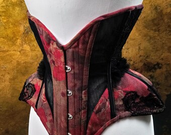 Floral and sheer underbust corset, size 22" waist