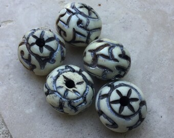 India Stained Cow Bone Beads (2)