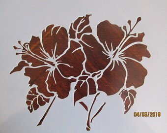 Hibiscus stencil | Etsy