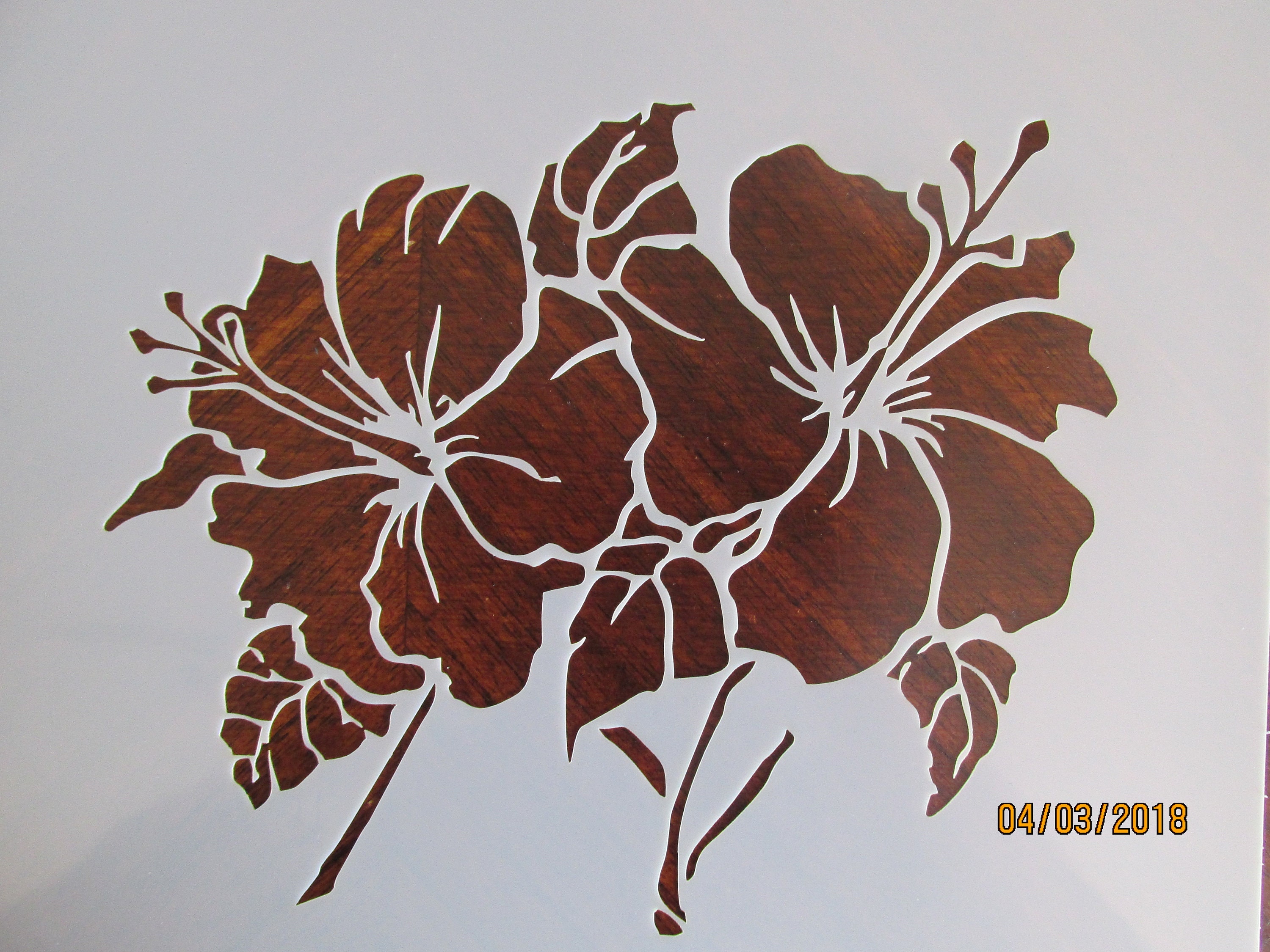 Hibiscus Flower Stencil/Template Reusable 10 mil Mylar
