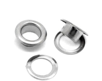 metal eyelets silver 3/8"x 1/8" rivets Metal Grommet - pack 20