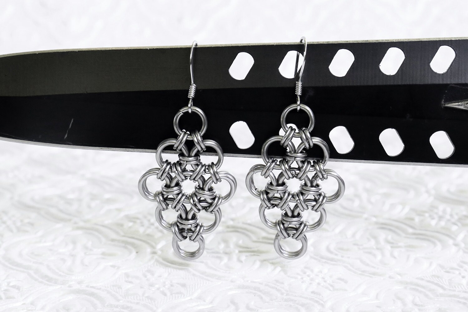 Stainless Steel Japanese 12 In 2 Chainmaille Earrings Zoom