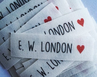 70 PRE-CUT Custom Clothing Labels {Colorfast/Fray-proof/Iron-on/Sew-in}