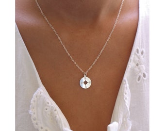 Dainty Compass Necklace, Travel Inspired Jewelry, Gold Silver or Rose Gold Compass, Graduation Friendship Necklace, Explore Compass Pendant