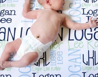 Spring SALE Monogram Baby Blanket Personalized Baby Blanket Baby Name Blanket Receiving Blanket Personalized Baby Gift Newborn Photo Prop