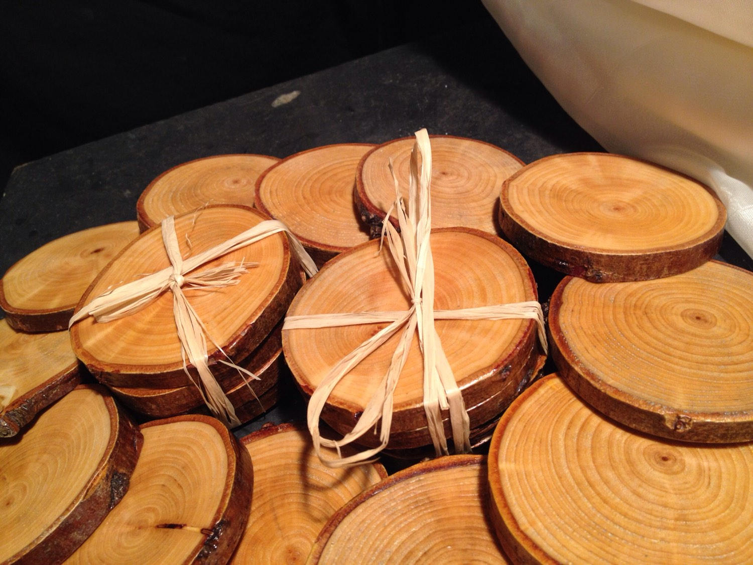 Handmade Wooden Coasters Set/Set of 4 Wood Coasters/Natural
