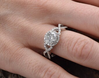Celtic diamond engagement ring-Halo Engagement ring-Promised ring-Gold ring-Bridal ring-Infinity ring-Diamond engagement ring-Holiday SALE!!