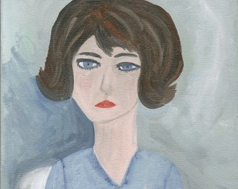 Shut the door on grief on regret on remorse. Original oil painting by Vivienne Strauss.