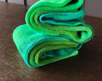 Tie Dye Thigh High Cotton Socks - Green