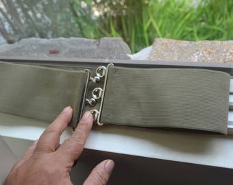 Cinch belt ,Wide elastic stretch corset belt, cinch belt , army green belt, one size belt, Belt, Wide belt, green elastic belt