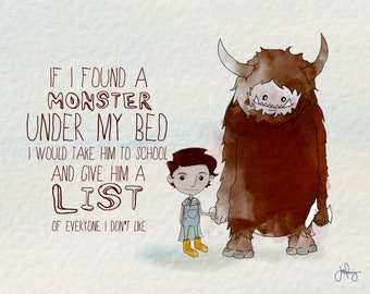 Monster Under the Bed Print