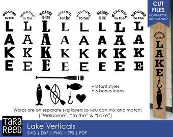 Lake Vertical Signs svg / Lake Sign svg / Lake svg / Lake svg bundle / Vertical Signs svg / svg files / svg for Cricut / svg for Silhouette