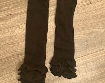 CLEARANCE! Black Ruffle Leg Warmers