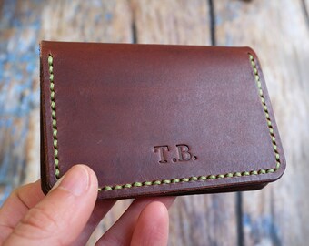 Personalised Leather Card Wallet, Leather Card Holder, Minimalist Card Holder, Gifts For Him, Business Card Holder, Anniversary Gift