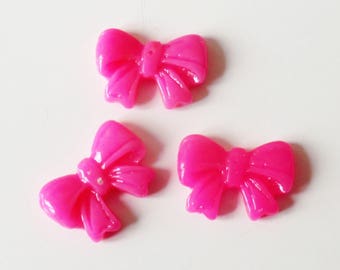 Cabochon 10x7mm FUCHSIA bow
