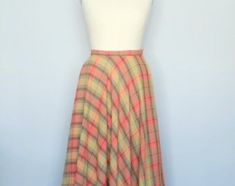 Plaid 1960s Circle Skirt