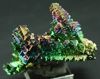 Bismuth, iridescent laboratory-grown crystals, Mineral Specimen for Sale