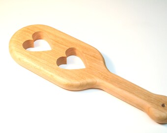 BDSM Medium Heart Cut Out Spanking Paddle NOT for Novices Cherry