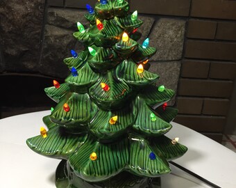 Ceramic Christmas Tree - Vintage Ceramic Tree - Vintage Christmas Tree - Vintage Lighted Christmas Tree - Vintage Christmas Decor