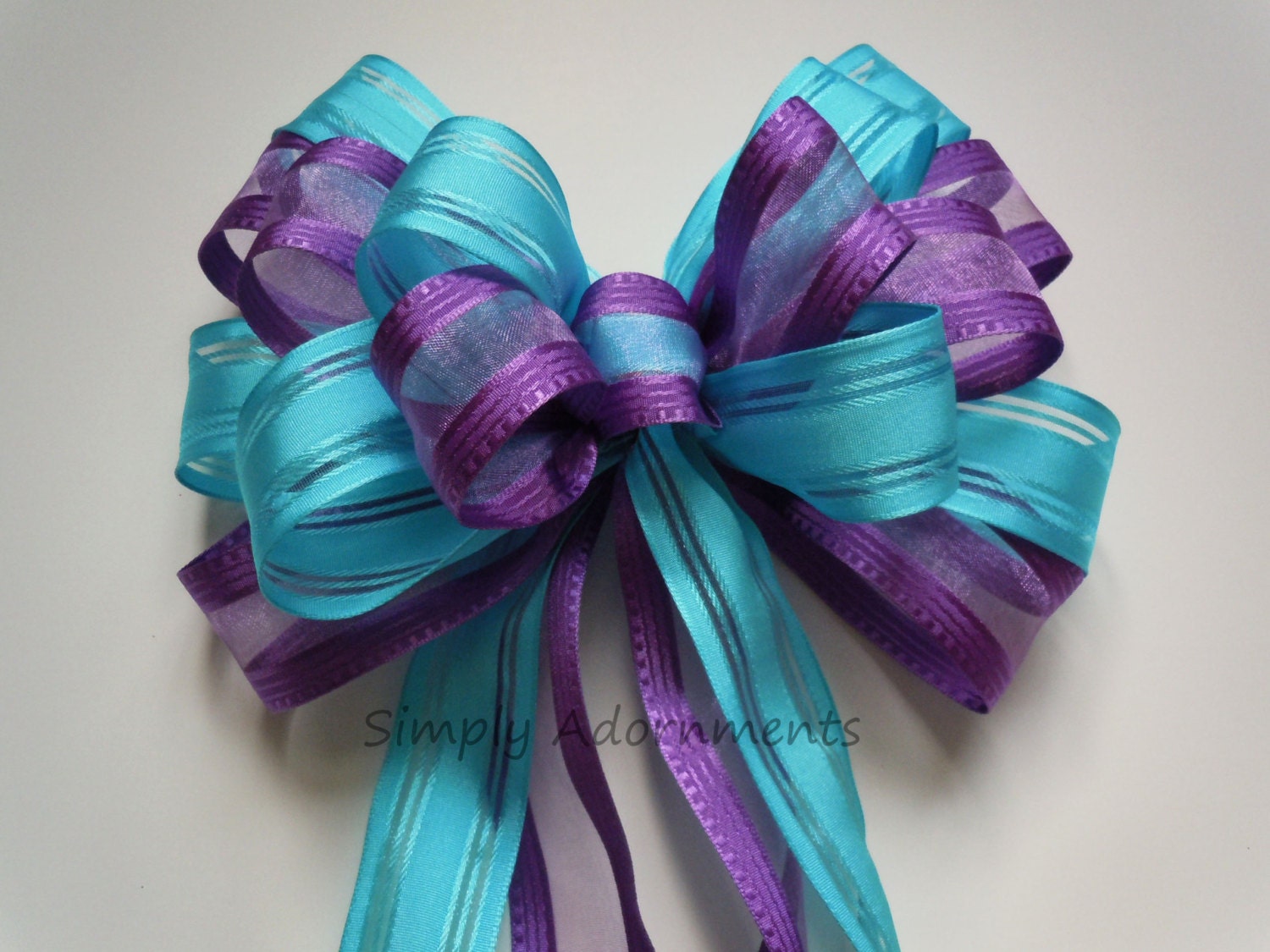 Purple Blue Wedding Pew Bow Turquoise Baby Shower Purple Blue Wedding Pew Bow Turquoise Baby Shower