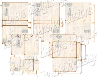 Stack the Pages Printable Mini Album Collage & Plain Templates