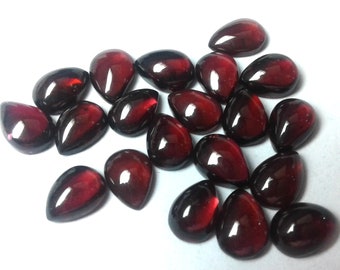 5 pieces lot Very good Quality genuine Garnet cab pear 5x7, 4x6, 6x9, 7x10