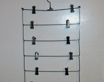 Vintage Metal Skirt Clothes Hanger Picture Display 6 tier level Organizer Storage with Clips