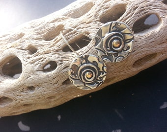 Eclectic Textures - Fine SIlver Earrings - PMC - Artisan Earrings
