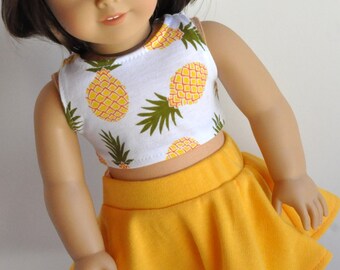 18 Inch Doll Clothes Pineapple Print Crop Top made to fit dolls such as American Girl