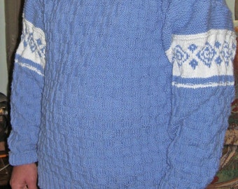 Cotton Basket-Weave and Fair Isle sweater