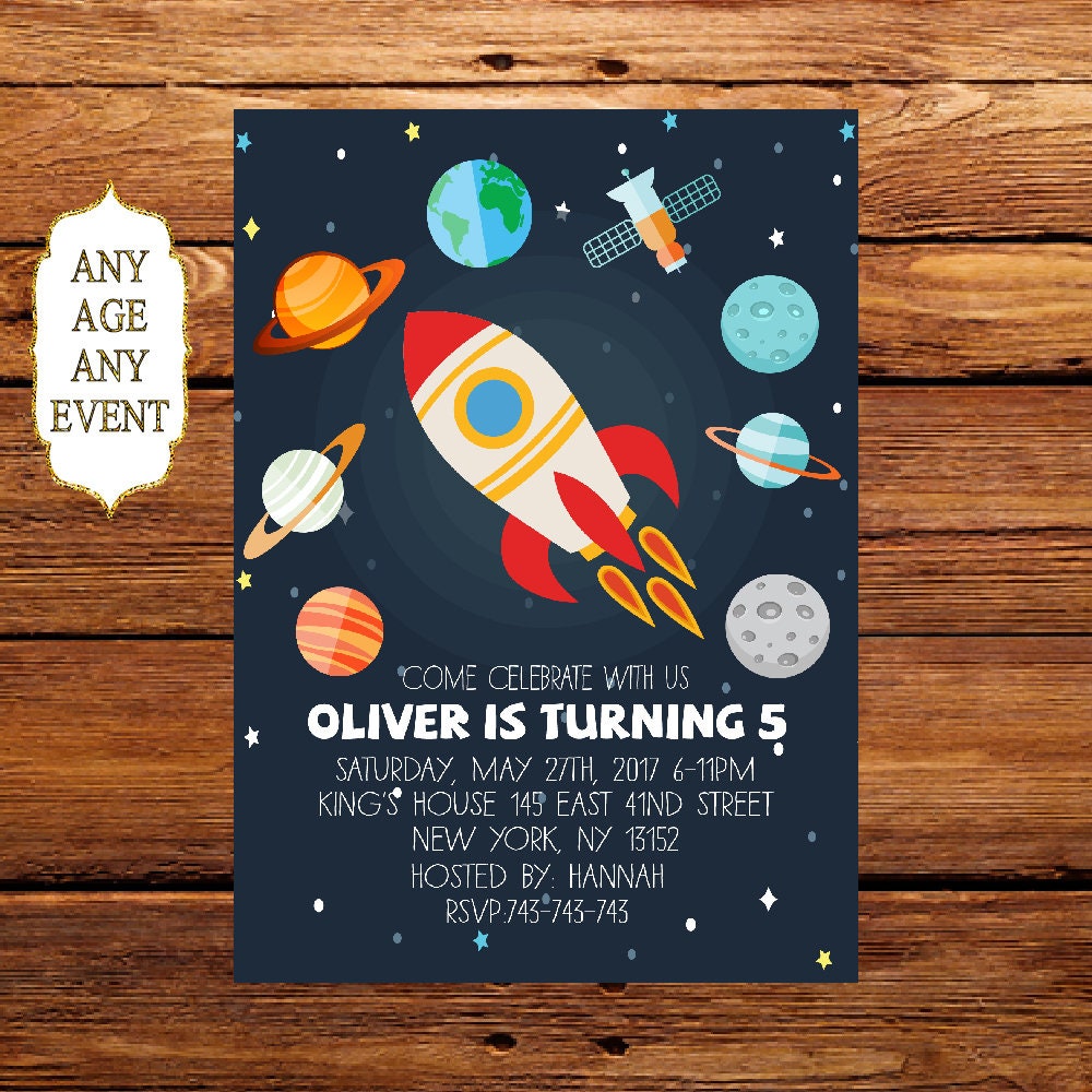 Planet Birthday Invitation Space Themed Birthday Party