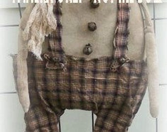 Snowman epattern-NOT DoLL, doll 141e Crows Roost Prims Primitive Wonder e pattern immediate download