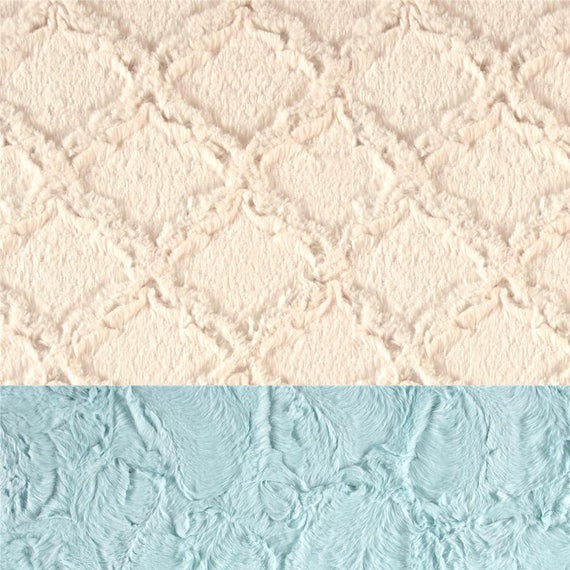 Adult Minky Blanket, Blue Ivory Blanket - Minky Throw Blanket - Twin Blanket // Lattice Blanket // Soft Blanket // Sea Glass