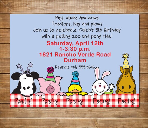 Petting Zoo Invitation Farm Party Zoo Birthday Petting Zoo