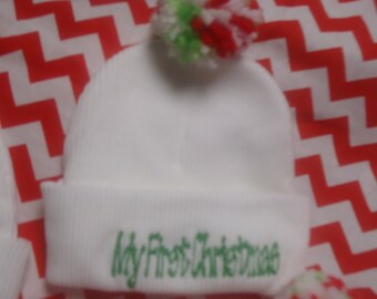 My First Christmas Pom Beanie