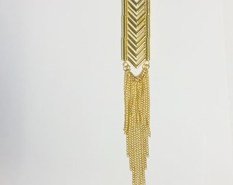 Tiered Chevron Chain Necklace