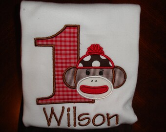 Sock Monkey Birthday T-Shirt or Bodysuit