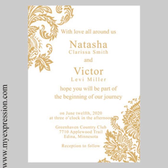 White And Gold Invitation Templates 4