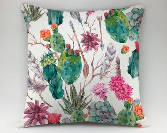 Succulent pillow cover Floral pillow Botanical pillow flower cushion cover Throw pillow cactus pillow case accent pillow leaf pillow aloe