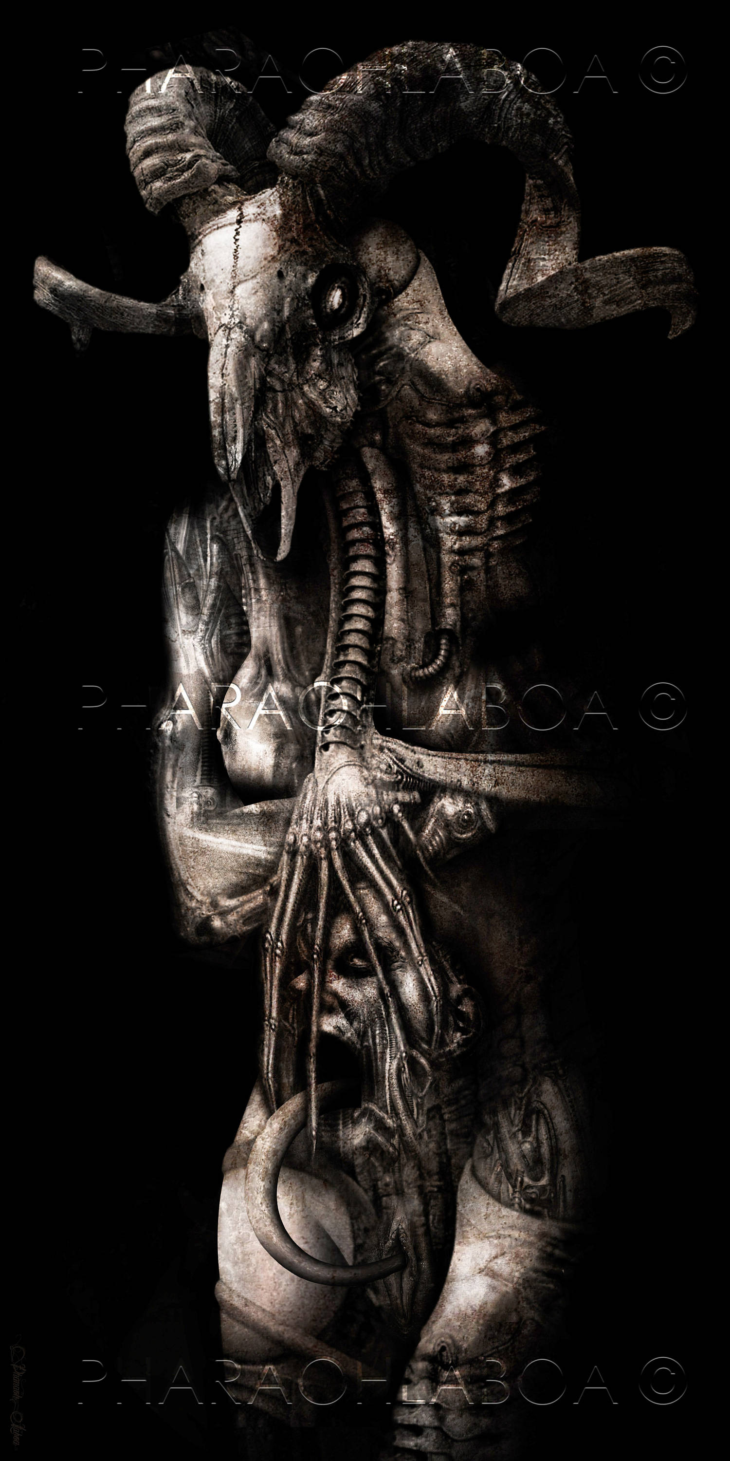 Art Print HR Giger Inspired Biomechanical Disturbing Demon Art Print HR Giger Inspired Biomechanical Disturbing Demon