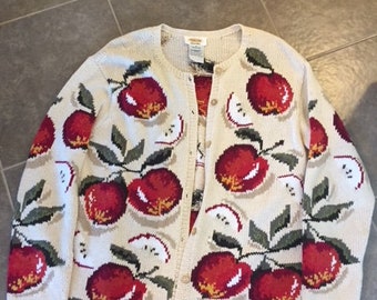 Apple Cardigan Sweater Size Medium