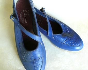 Vintage leather patterned flats - blueberry 5 6 . . . . . . . . . . . . . . . "Like" our fb page for 10% discount