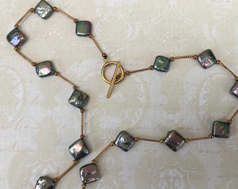 Pretty Necklace with Little Abalone Squares