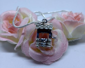Sterling silver Wishing Well charm necklace vintage