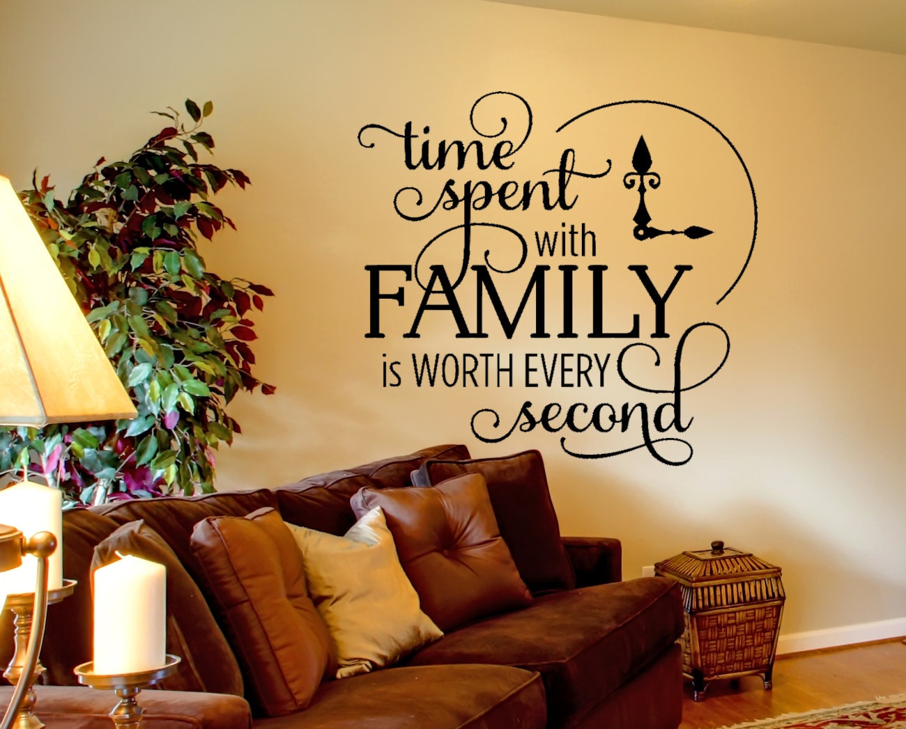 Family Wall Decal Time Spent Quote Wall Decal Inspirational