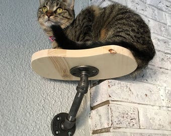 Single Post Cat Perch | Wall Shelf | Wood Shelf | Climbing | Climber