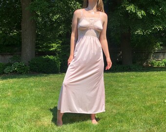 50s Style Baby Pink Lace Lingerie Nightgown Slip Dress