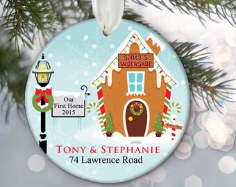 Our First Home Ornament Gingerbread house Christmas Ornament Personalized Housewarming Gift House Ornament Our New Home Gift Custom OR668