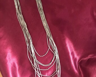 Sterling silver beaded multistrand layering necklace